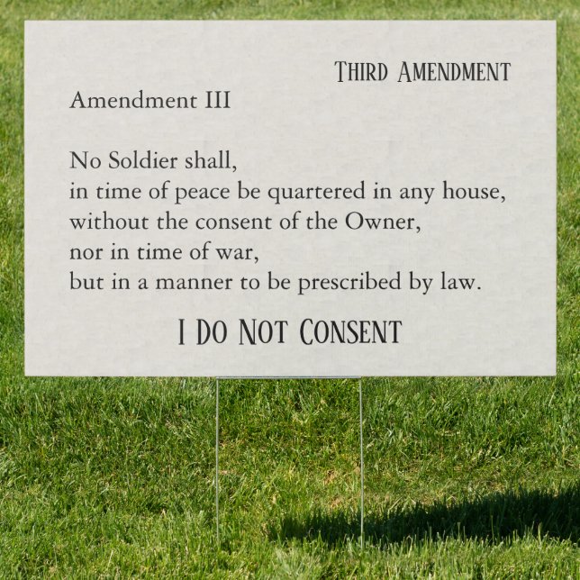 Third Amendment Constitution Protest Sign (Insitu)