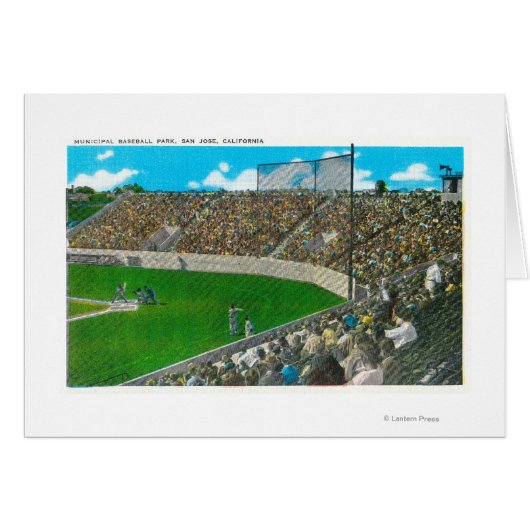 Third Base Line View of Municipal Baseball Cards (Front Horizontal)
