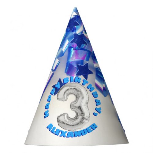 Third Birthday Boys Three Year Old Party Party Hat