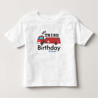 Third Birthday Firetruck Grayson Toddler T-shirt