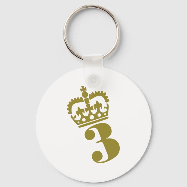 Third Birthday - Number – 3 Keychain (Front)
