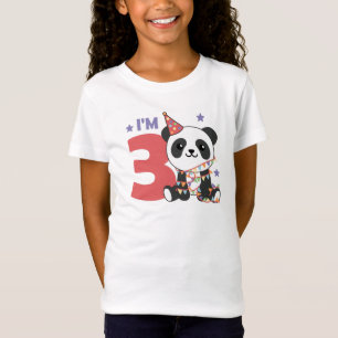 Third Birthday Panda For Children 3 Years T-Shirt