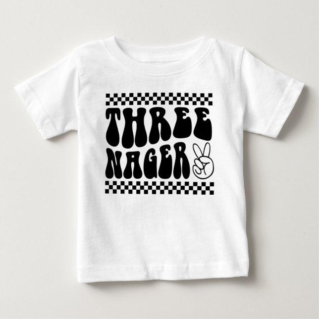 Third Birthday Threenager Retro 3rd Birthday Kids Baby T-Shirt (Front)