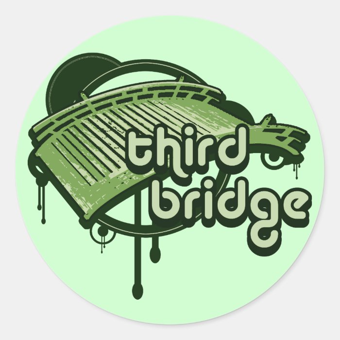 third bridge. green&forest. round stickers