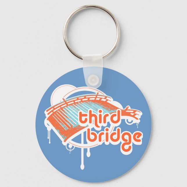 third bridge. orange&blue. keychain (Front)