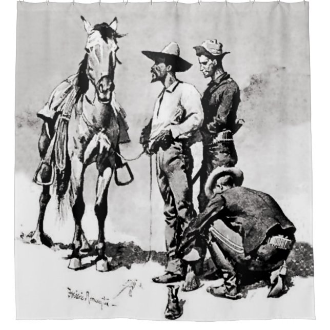 Third Cavalry Troopers by Frederic Remington Shower Curtain (Front)