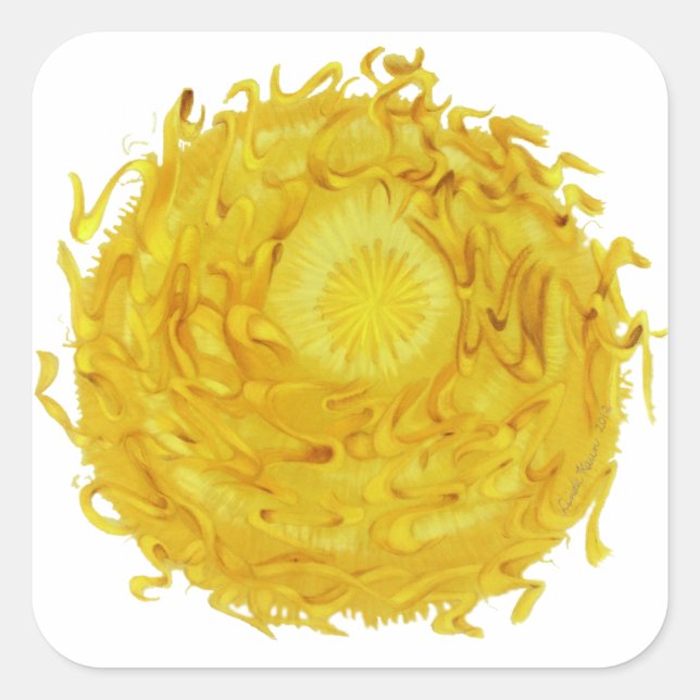 Third Chakra Healing Art #3 Square Sticker (Front)