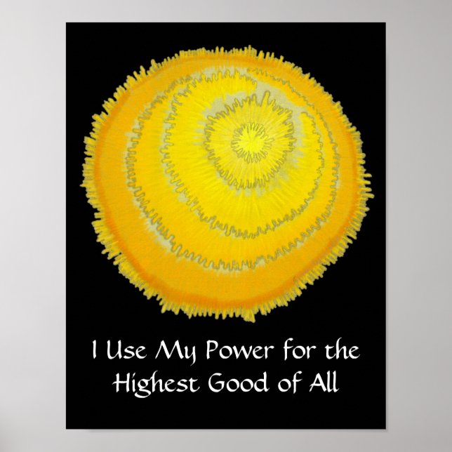 Third Chakra Healing Art # - Self Esteem Poster (Front)