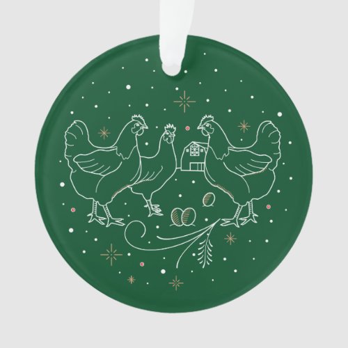 Third Day of Christmas Acrylic Ornament Green