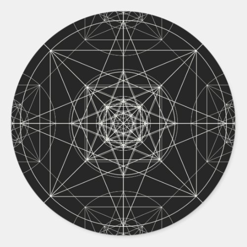 Third Dimensional Sacred Geometry Classic Round Sticker