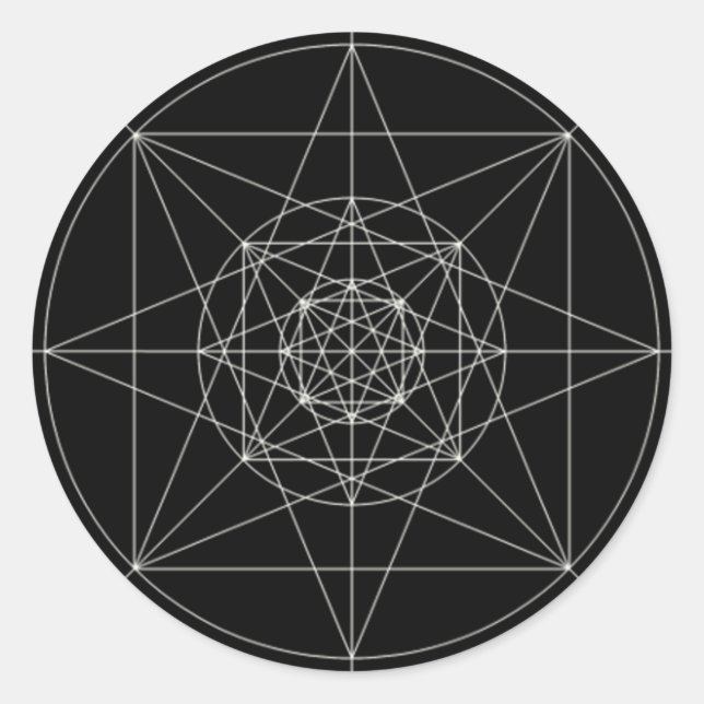 Third Dimensional Sacred Geometry Classic Round Sticker (Front)