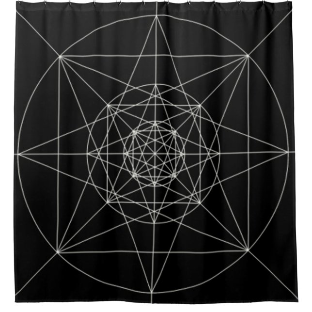Third Dimensional Sacred Geometry Shower Curtain (Front)