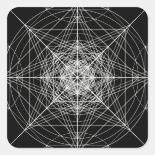 Third Dimensional Sacred Geometry Square Sticker