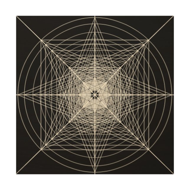 Third Dimensional Sacred Geometry Wood Wall Art (Front)