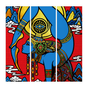 Third Eye – Blue Yogini in Pop Art Backben