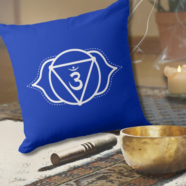 Third Eye Chakra | Ajna | Indigo | Meditation  Throw Pillow (Creator Uploaded)