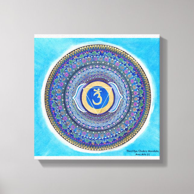 Third Eye Chakra Mandala Canvas Art (Front)