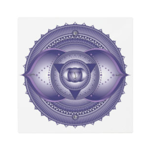 Third Eye Chakra Mandala Metal Print