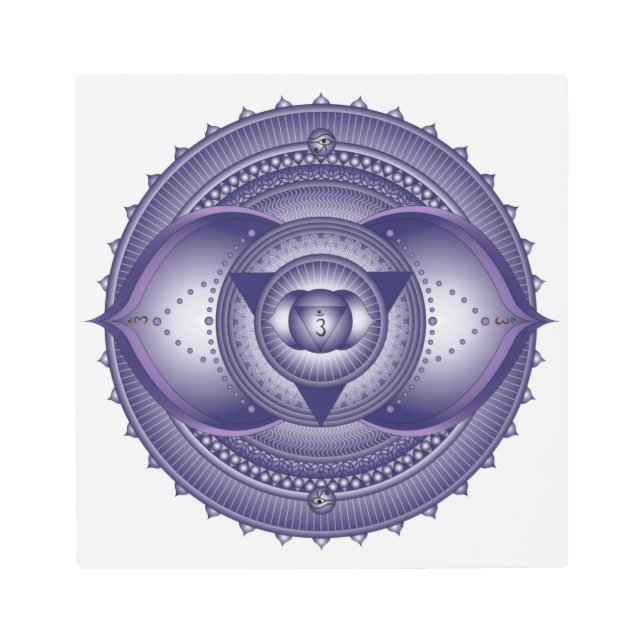 Third Eye Chakra Mandala Metal Print (Front)