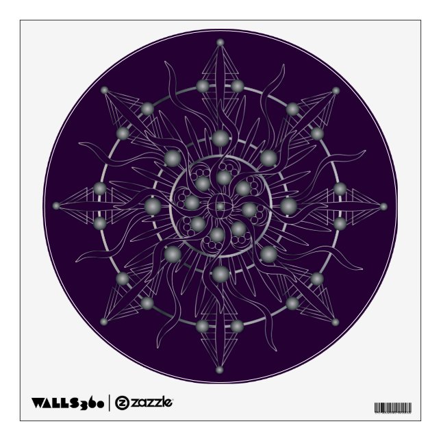 Third Eye Chakra Shadow Mandala Wall Decal (Front)