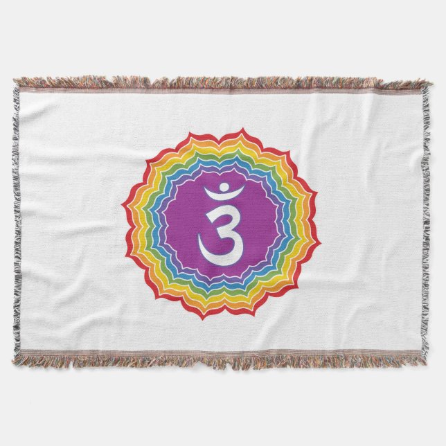 Third Eye chakra Throw Blanket (Front)