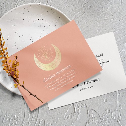 Third Eye Gold Moon Customer Thank you Boho Coral Enclosure Card