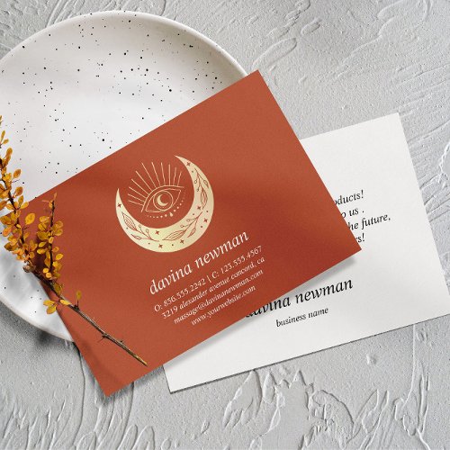 Third Eye Gold Moon Customer Thank you Boho Rust Enclosure Card