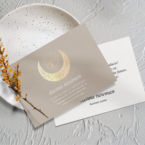 Third Eye Gold Moon Customer Thank you Boho taupe Enclosure Card