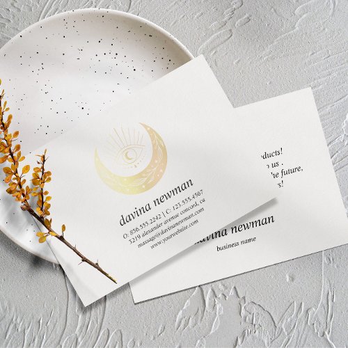 Third Eye Gold Moon Customer Thank you Boho white Enclosure Card