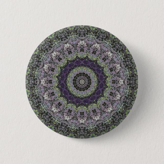 Third Eye Green Abstract Mandala Button (Front)