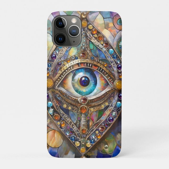 Third Eye on Stained Glass and Bronze Case-Mate iPhone Case (Back)