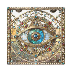 Third Eye Ornate Window Pane Metal Print