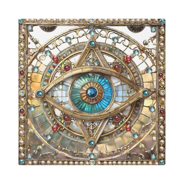 Third Eye Ornate Window Pane Metal Print (Front)