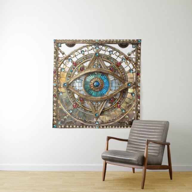 Third Eye Ornate Window Pane Tapestry (In Situ)