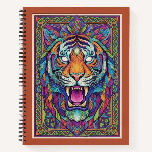 Third-Eye Roaring Tiger Spirit Zen tangle Journal (Front)