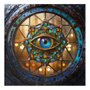 Third Eye Rustic Porthole Window Acrylic Print