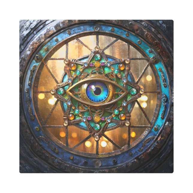 Third Eye Rustic Porthole Window Metal Print (Front)