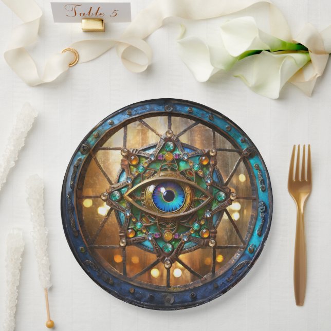 Third Eye Rustic Porthole Window Paper Plates (Wedding)