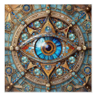 Third Eye - Turquoise Blue Gold Mandala