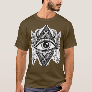 Third eye Wisdom Vision Aesthetic Drawing Indian C T-Shirt