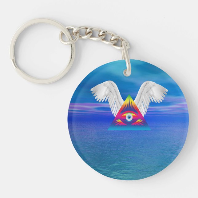 Third Eye with Wings Keychain (Front)