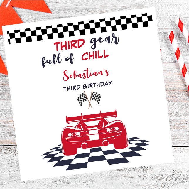 Third gear full of chill third kids birthday napkins (Creator Uploaded)