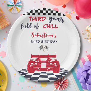 Third gear full of chill third kids birthday paper plates