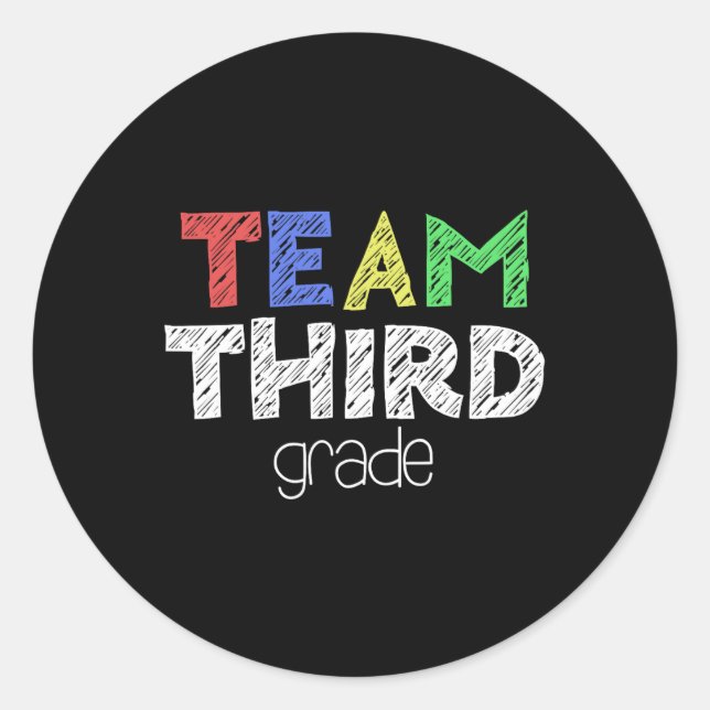 Third Grade 3rd Grade Back To School  Classic Round Sticker (Front)