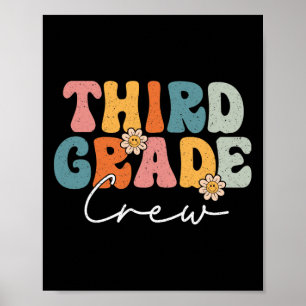 Third Grade Crew Back To School Teachers Students  Poster