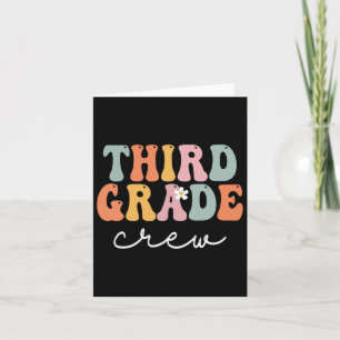 Third Grade Crew Retro Groovy Vintage First Day Of Card