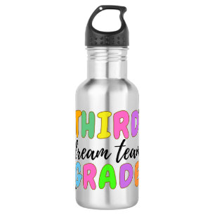 Third Grade, Cute Back to School Stainless Steel Water Bottle