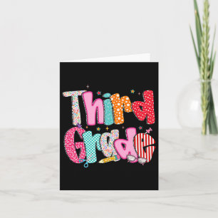 Third Grade Girls Back To School Preppy Pencil 3rd Card