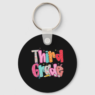 Third Grade Girls Back To School Preppy Pencil 3rd Keychain