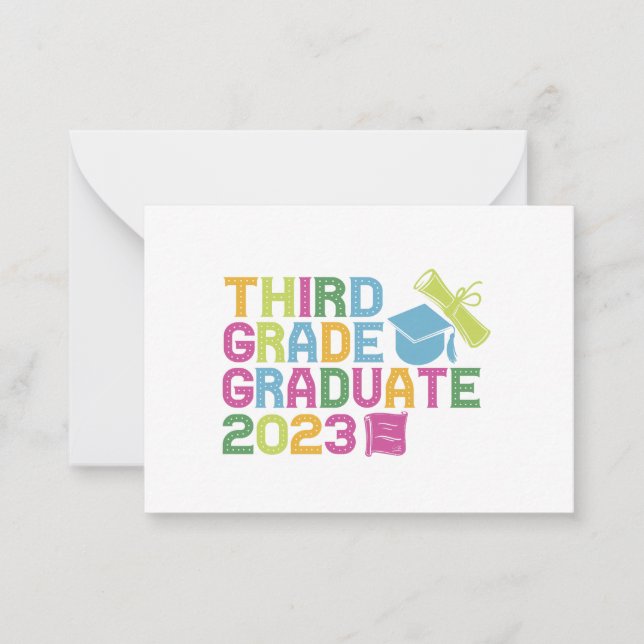 Third Grade Graduate 2023 Graduation Vacation Gift Note Card (Front)